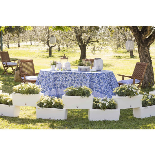 Bama brick koppelbare plantenbakken 75l 59x23x27 cm 5 stuks wit