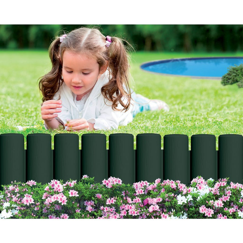 Load image into Gallery viewer, Bama tuin modulaire rand imitatiehout 38.5x15 cm 6 stuks groen
