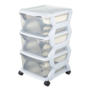 Bama insieme ladesysteem met wieltjes 3 laden 36x40x62 cm wit transparant