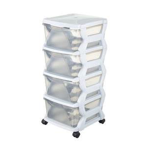 Bama insieme ladesysteem met wieltjes 4 laden 36x40x80 cm wit transparant