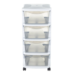 Bama insieme ladesysteem met wieltjes 4 laden 36x40x80 cm wit transparant