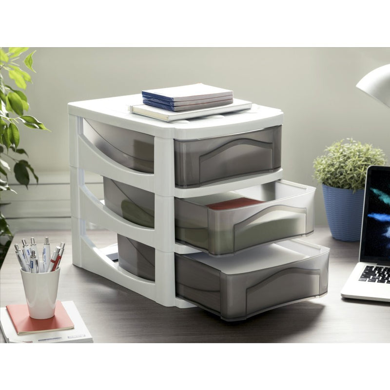 Load image into Gallery viewer, Bama big hobby ladesysteem met 3 laden 30x30x40 cm wit grijs
