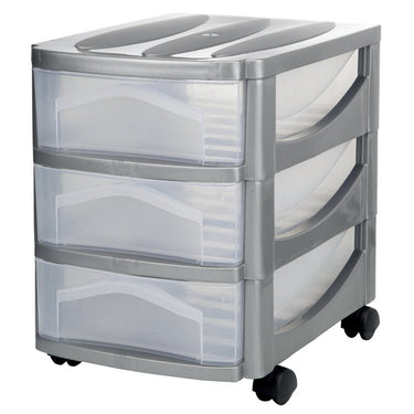 Bama big hobby ladesysteem met 3 laden 30x30x40 cm zilver wit