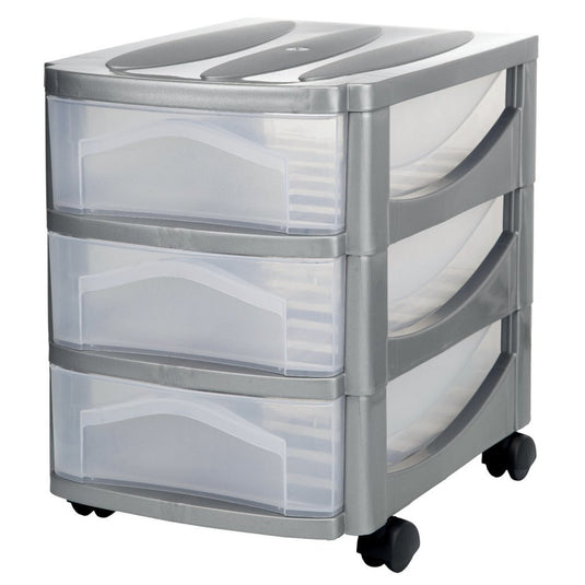 Bama big hobby ladesysteem met 3 laden 30x30x40 cm zilver wit