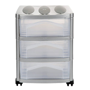 Bama big hobby ladesysteem met 3 laden 30x30x40 cm zilver wit