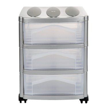 Bama big hobby ladesysteem met 3 laden 30x30x40 cm zilver wit