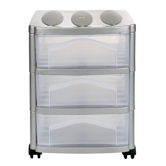 Bama big hobby ladesysteem met 3 laden 30x30x40 cm zilver wit