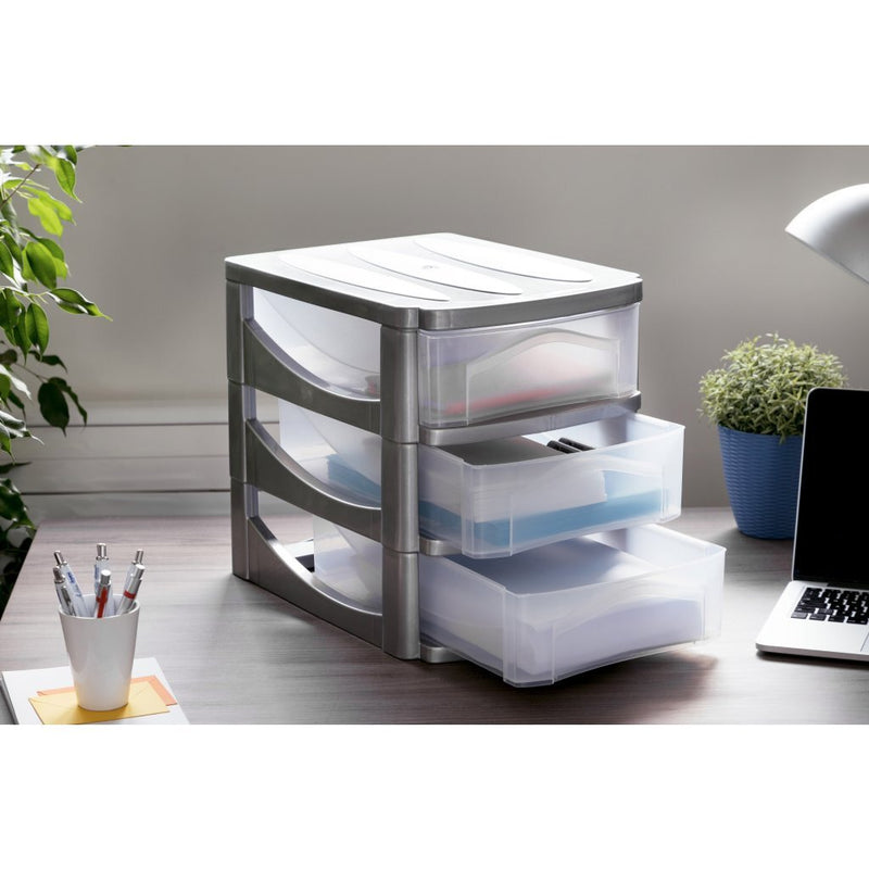 Load image into Gallery viewer, Bama big hobby ladesysteem met 3 laden 30x30x40 cm zilver wit
