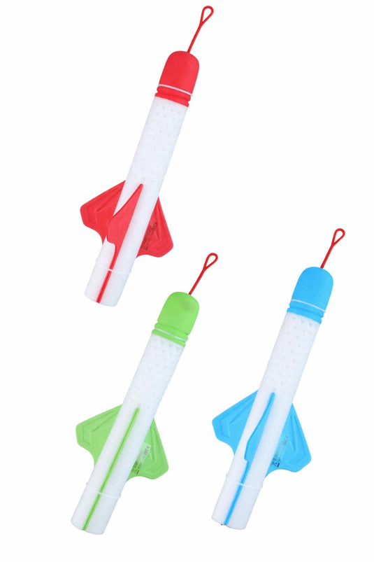 Eddy toys raketwerper - 37 cm - raket lanceerset met licht - handmatige raket voor buitenspelen - 1 willekeurige kleur