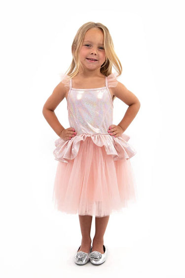 Little adventures - rosé gouden tutu jurk – maat l (110-122)