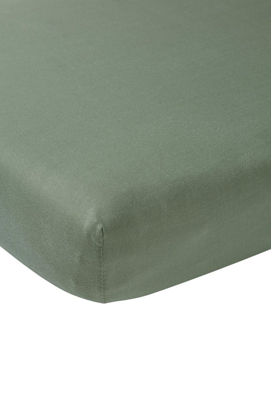 Meyco baby uni hoeslaken boxmatras - forest green - 75x95cm