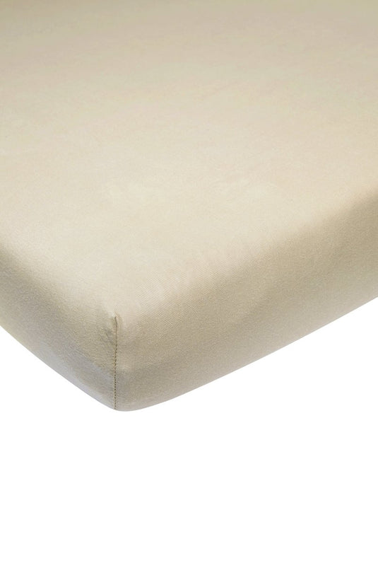 Meyco baby uni hoeslaken ledikant - sand - 60x120cm