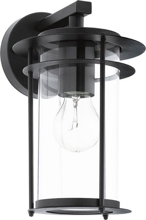 Eglo valdeo - buitenverlichting - ip44 - wandlamp - 1 lichts - zwart - helder