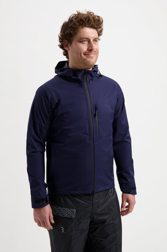 Bbb cycling rainshield explorer regenjas - waterafstotend fietsjack heren dames - commuter fietsjas - donker blauw - maat s - bbw-450