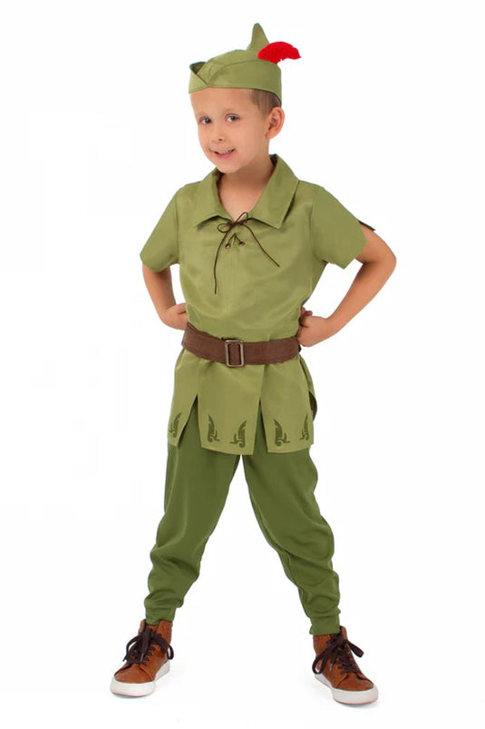 Little adventures - peter pan verkleedset - met hoed – maat 110-122