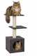 Flamingo krabpaal – charmaine grijs – 34,5 × 48 × 99 cm – jute krabpaal – met ligplateaus schuilplaats – voor katten
