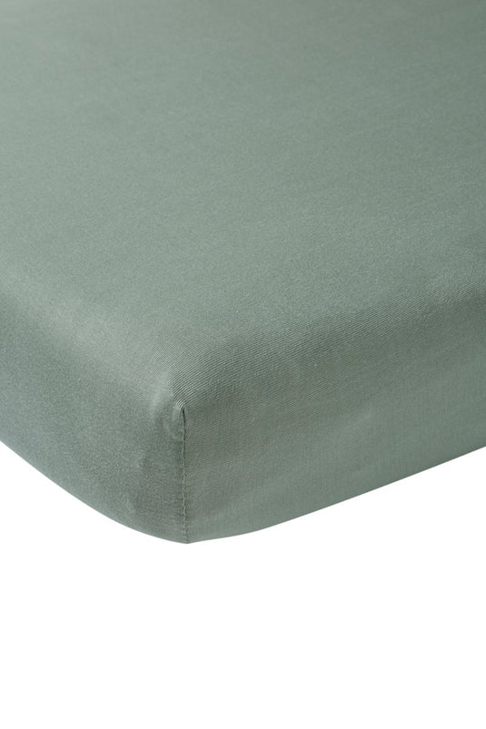 Meyco baby uni hoeslaken juniorbed - stone green - 70x140 150cm