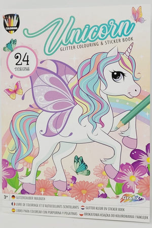 Creative craft group glitter kleur en stickerboek eenhoorn zeemeermin