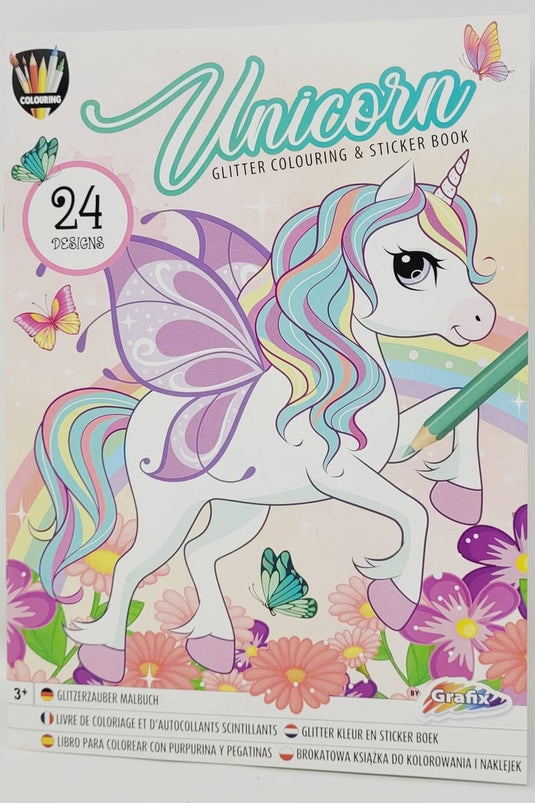 Grafix a4 glitter kleur- en sticker boek