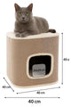 Flamingo krabton voor katten – krabton george beige naturel lichtbruin s – 40x40x49 cm – compacte en luxe krabmeubel –