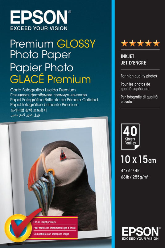Epson c13s042153 fotopapier premium - 10x15 40 vellen