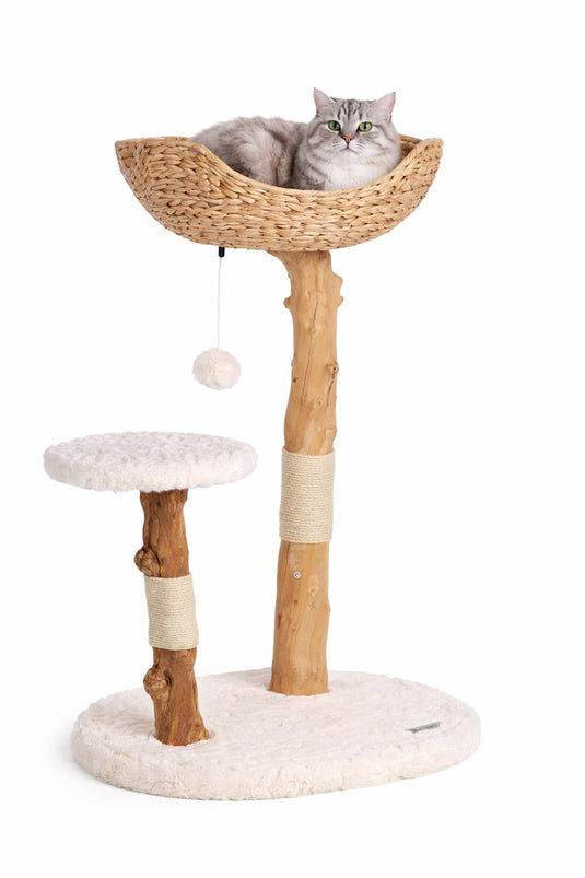 Flamingo krabpaal – design line fidel – krabpaal kat – krabmeubel – design krabpaal – 75x42x98 cm – beige