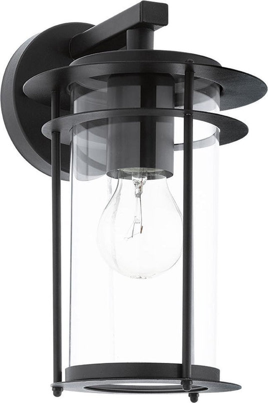 Eglo valdeo - buitenverlichting - ip44 - wandlamp - 1 lichts - zwart - helder