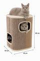 Flamingo krabton voor katten – krabton george beige naturel lichtbruin m – 40x40x80 cm – luxe krabmeubel met 2 verdiepingen –