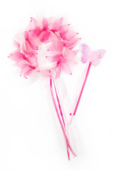 Little adventures - roze feeën halo toverstaf set
