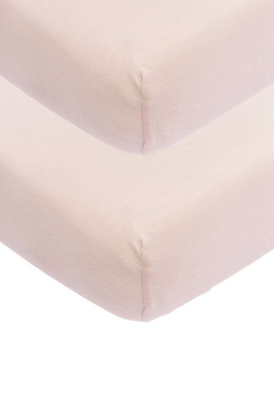 Meyco baby uni hoeslaken wieg - 2-pack - soft pink - 40x80 90cm