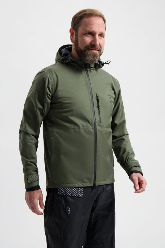 Bbb cycling rainshield explorer fietsjas - waterafstotend fietsjack heren dames - commuter fietsjack - olijf groen - maat xxxl - bbw-450