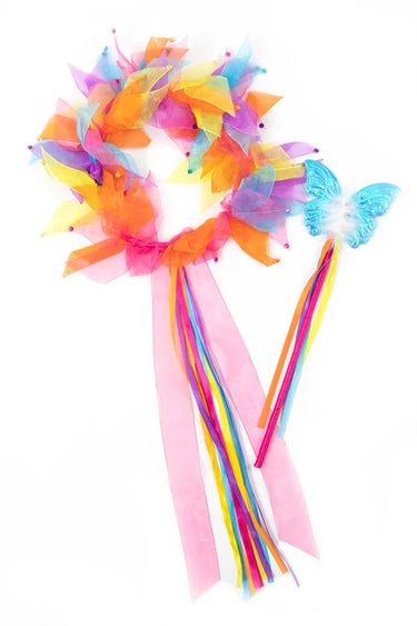 Little adventures - regenboog feeën halo toverstaf set
