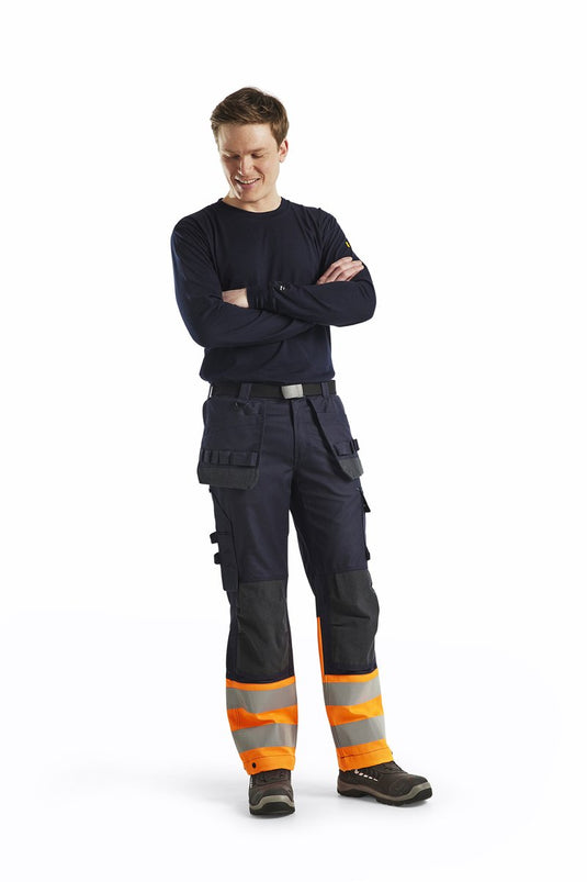 Blåkläder blaklader multinorm inherent werkbroek 1489-1513 - marineblauw oranje - c52