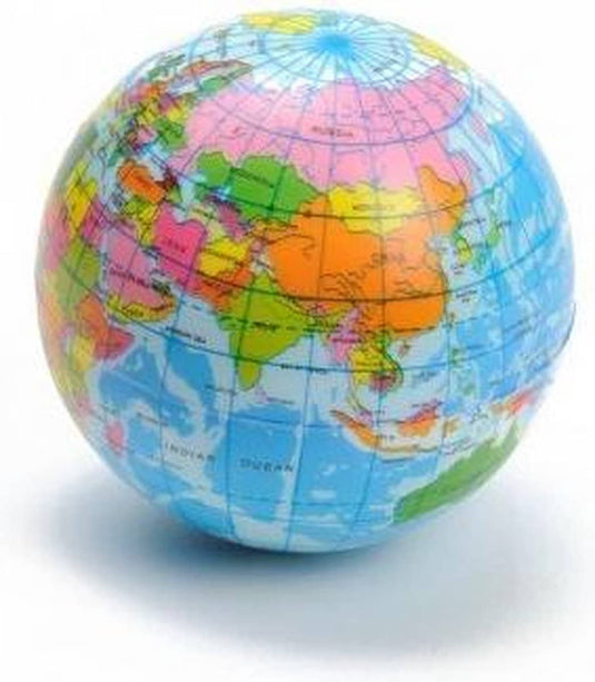 Jonotoys soft waterbal wereldbol 7 cm doorsnee