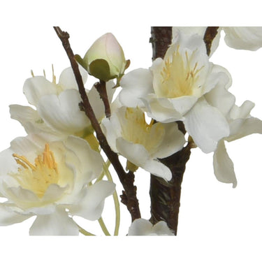 Decoris kunstbloem bloesem op steel polyester 15x4x106cm wit