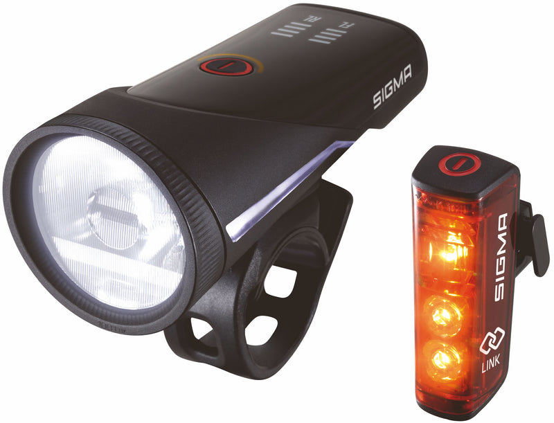 Load image into Gallery viewer, Verlichtingset Sigma Aura 100 USB koplamp + Blaze Link achterlicht
