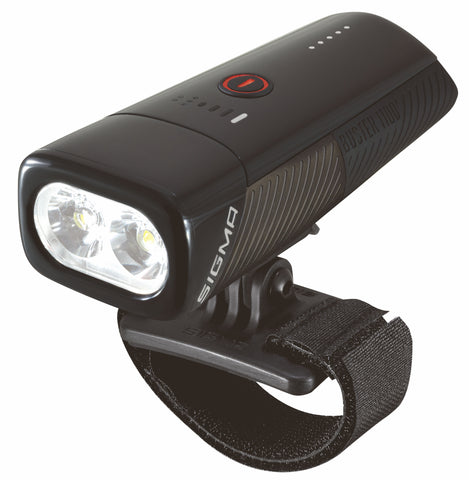 Sigma koplamp Buster 1100 LED helmhouder -Li-ion accu USB