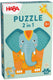 Haba puzzel - 2 in 1 - olifant - hout - 12dlg - 3+