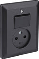 Q-link combinatie - inbouw - wissel - met aanraakbeveiliging - zwart