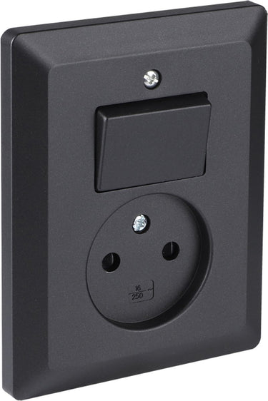 Q-link combinatie - inbouw - wissel - met aanraakbeveiliging - zwart