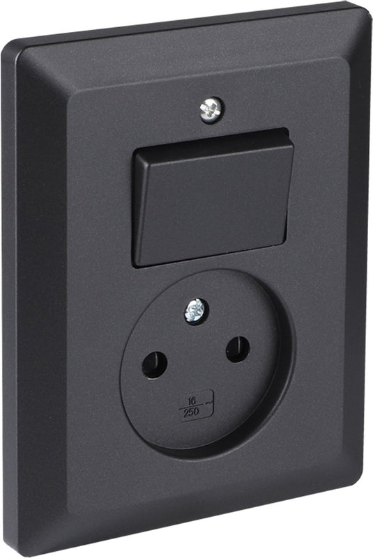 Q-link combinatie - inbouw - wissel - met aanraakbeveiliging - zwart