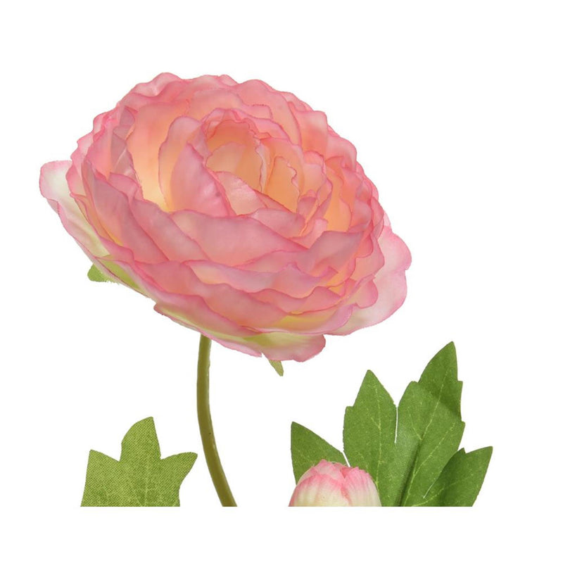 Afbeelding laden in galerijviewer, Decoris kunstbloem ranonkel blooem met knopje polyester 8x10x57cm zacht roze
