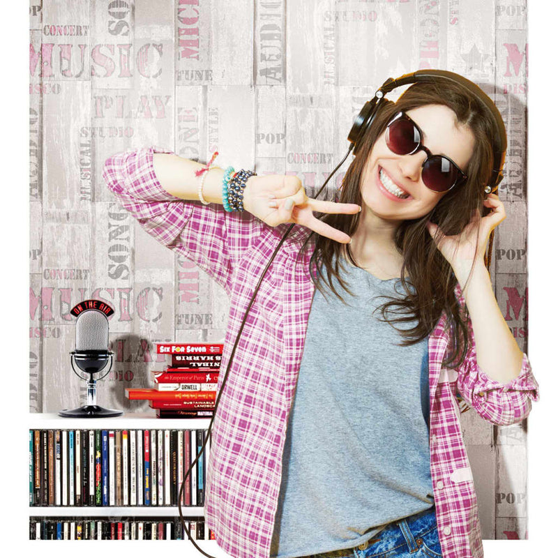 Load image into Gallery viewer, Noordwand behang urban friends coffee wooden planks beige en roze
