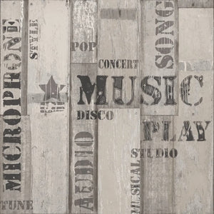 Noordwand behang urban friends coffee wooden planks grijs en zwart