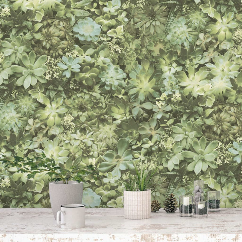 Load image into Gallery viewer, Noordwand behang evergreen succulent groen en beige

