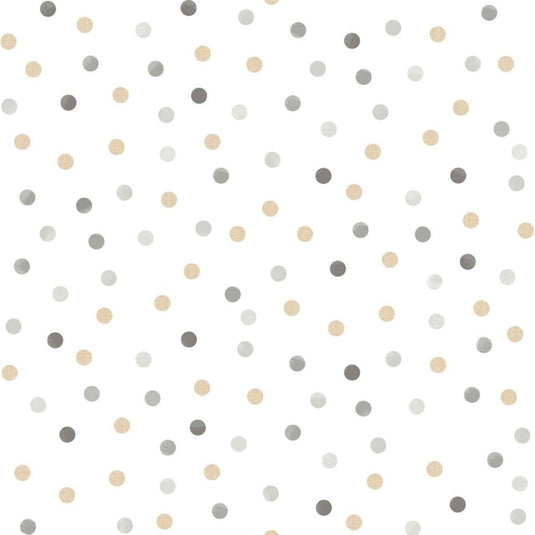 Noordwand Noordwand Behang baby Confetti Dots wit grijs beige