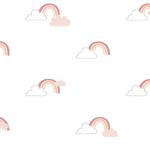 Noordwand behang mondo baby rainbows wit en roze