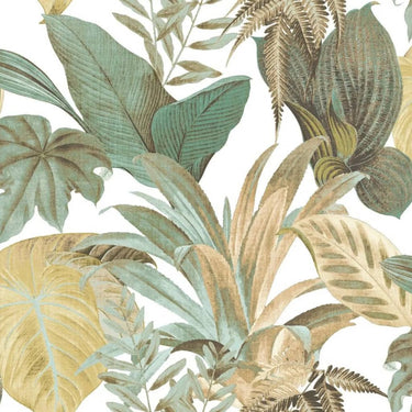 Noordwand behang topchic big leaves groen en beige