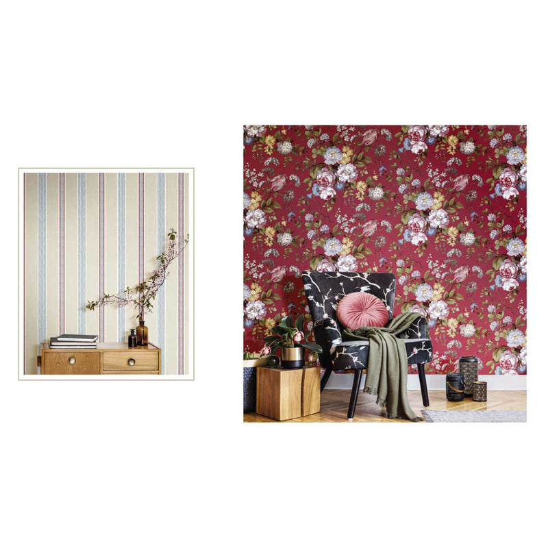 Load image into Gallery viewer, Noordwand Noordwand Behang Blooming Garden 6 Flowers rood en blauw
