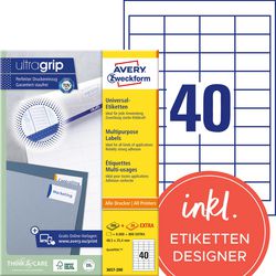 Merkloos sans marque multifunctionele etiketten avery zweckform 200 stuks wit